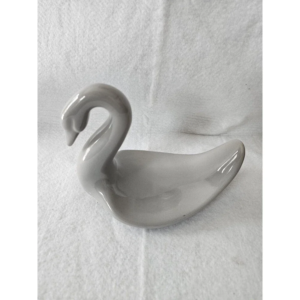 VINTAGE SWAN SOAP DISH CERAMIC Gray GLOSS GLAZE RETRO